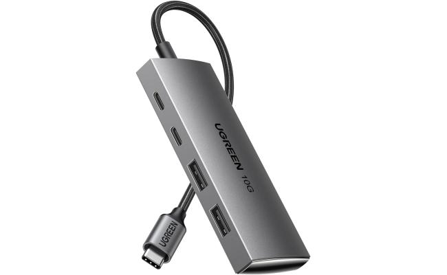 UGREEN CM480 USB C Hub 10Gbps, 4 Ports USB 3.2 HUB with 2 USB-C 3.2 and 2 USB-A 3.2, USB Port Extender for MacBook Pro, MacBook Air, Acer Aspire, HP Laptops, iPad Pro, iPhone 15/15 Pro Max